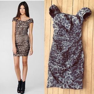 Nicole Miller leopard cocktail dress